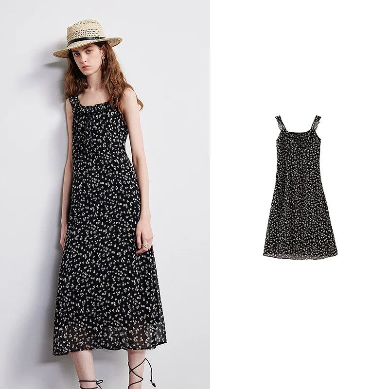 Vestido Slip Dress Midi Floral