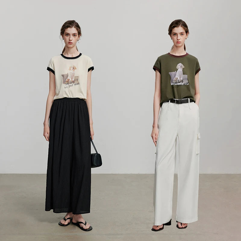 Camiseta Feminina Cropped com Estampa Animal