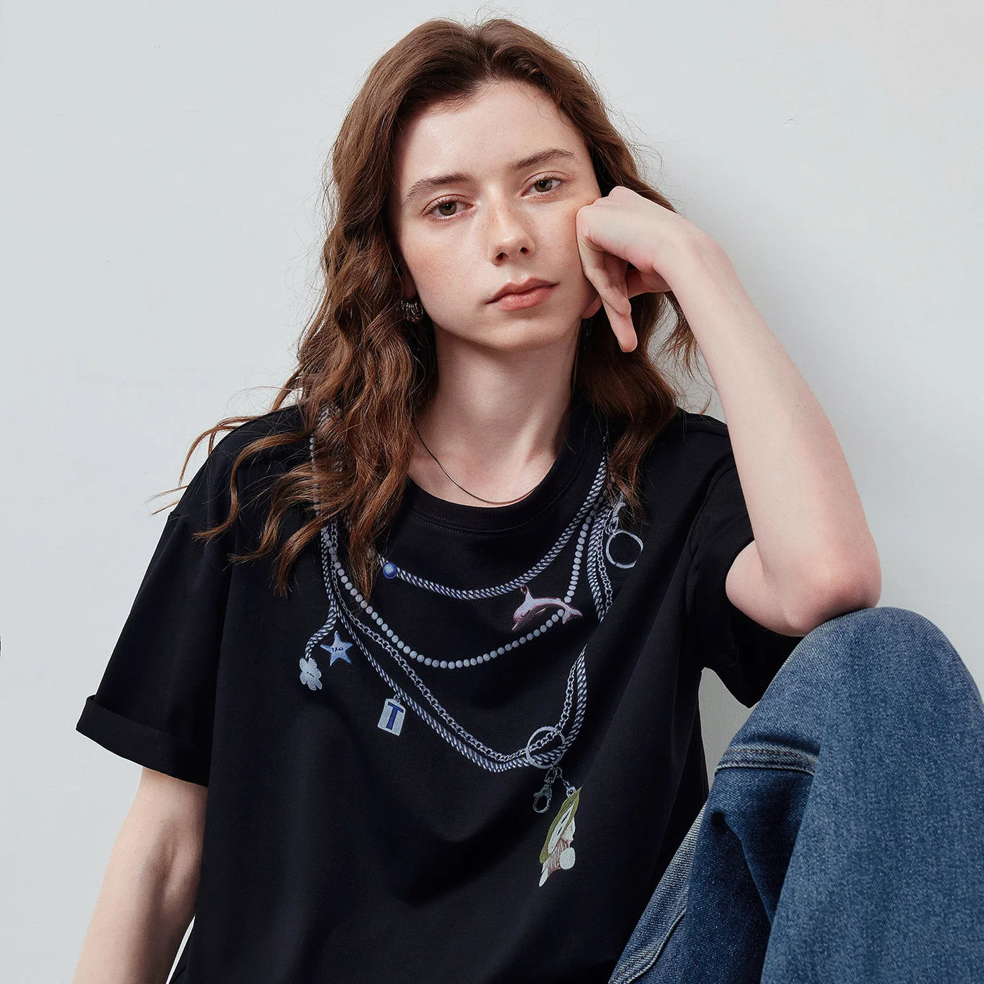 Camiseta Feminina de Liocel e Algodão com Estampa Sapo