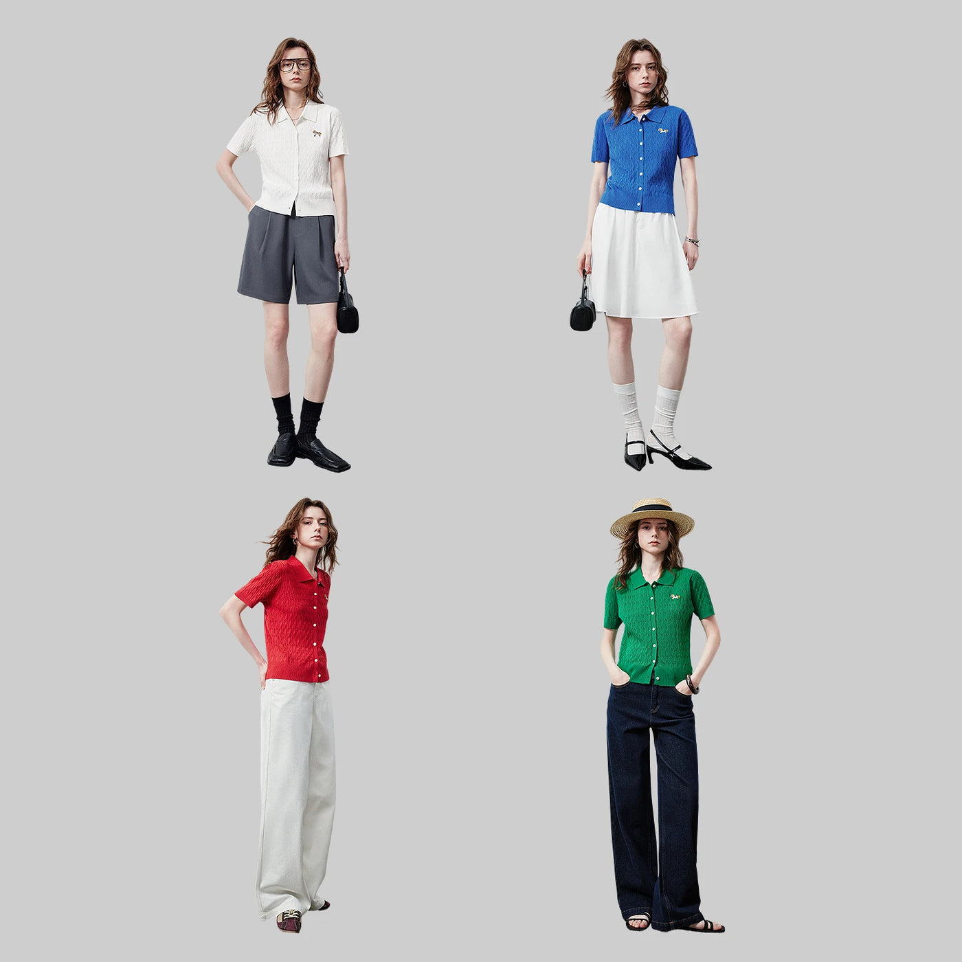 Blusa Feminina Polo de Tricô com Bordado Pônei