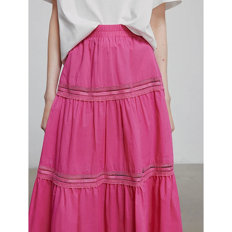 Saia Midi Feminina Evasê
