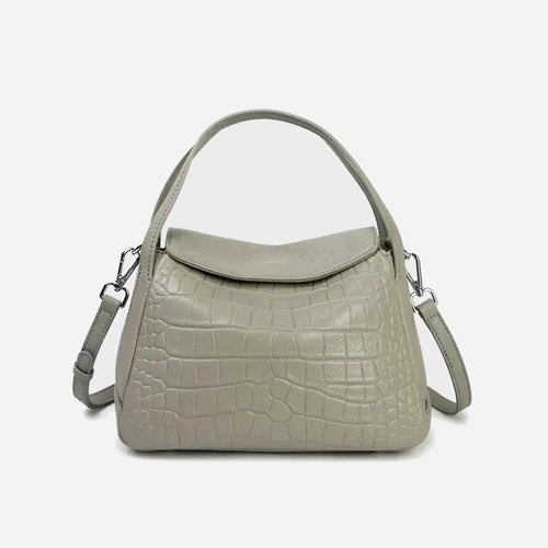 Bolsa Feminina de Couro Legítimo Formato Bucket com Zíper Versátil