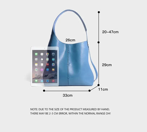 Bolsa feminina de couro legítimo grande capacidade ombro e sacola luxo