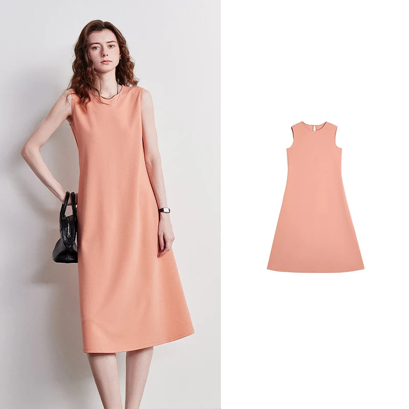 Vestido Curto Sem Manga com Caimento Evasê