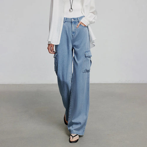 Calça Jeans Feminina Wide Leg Leve em Liocel