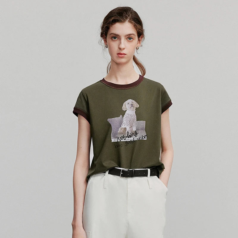 Camiseta Feminina Cropped com Estampa Animal