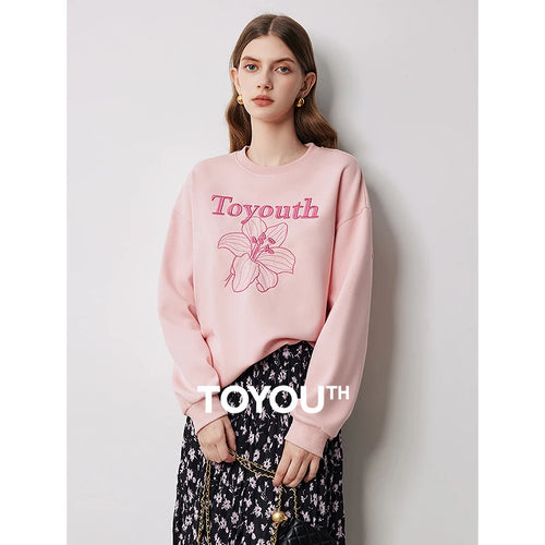 Moletom Feminino com Bordado Floral e Letras