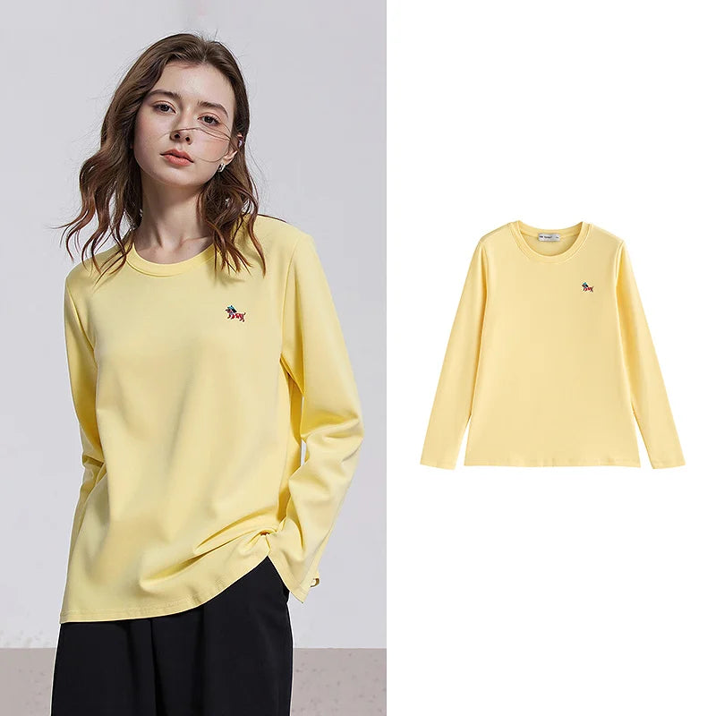 Blusa Feminina Manga Longa com Bordado Cachorro