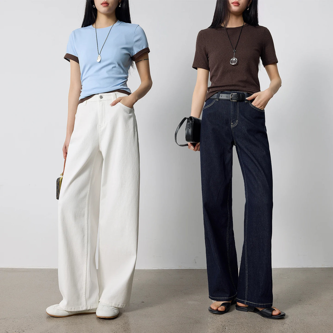Calça Jeans Feminina Reta de Liocel Cintura Baixa
