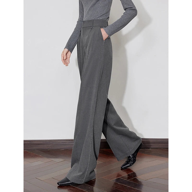 Calça Alfaiataria Feminina Pantalona com Pregas