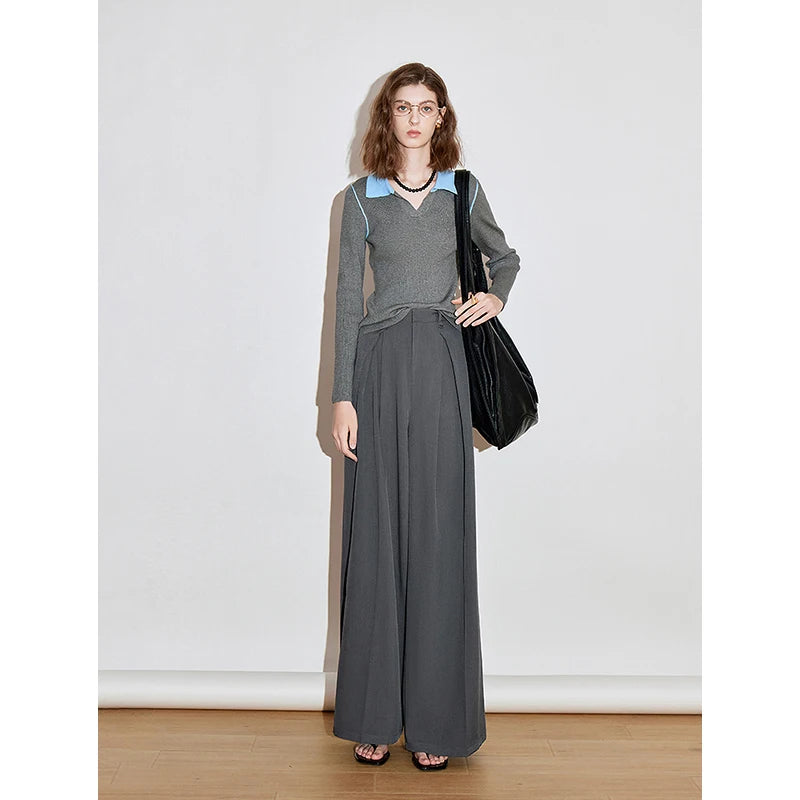 Calça Alfaiataria Feminina Wide Leg com Pregas