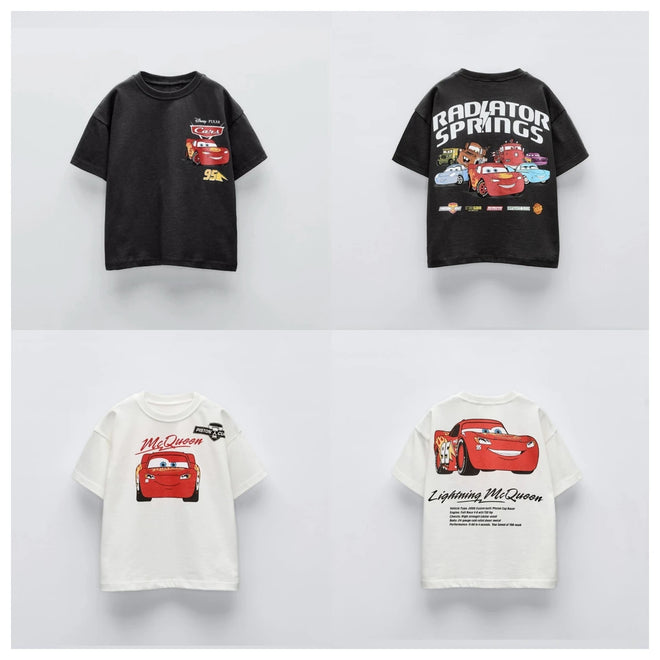 Camisa McQueen Infantil Masculina Tamanhos de 9 meses à 7 anos