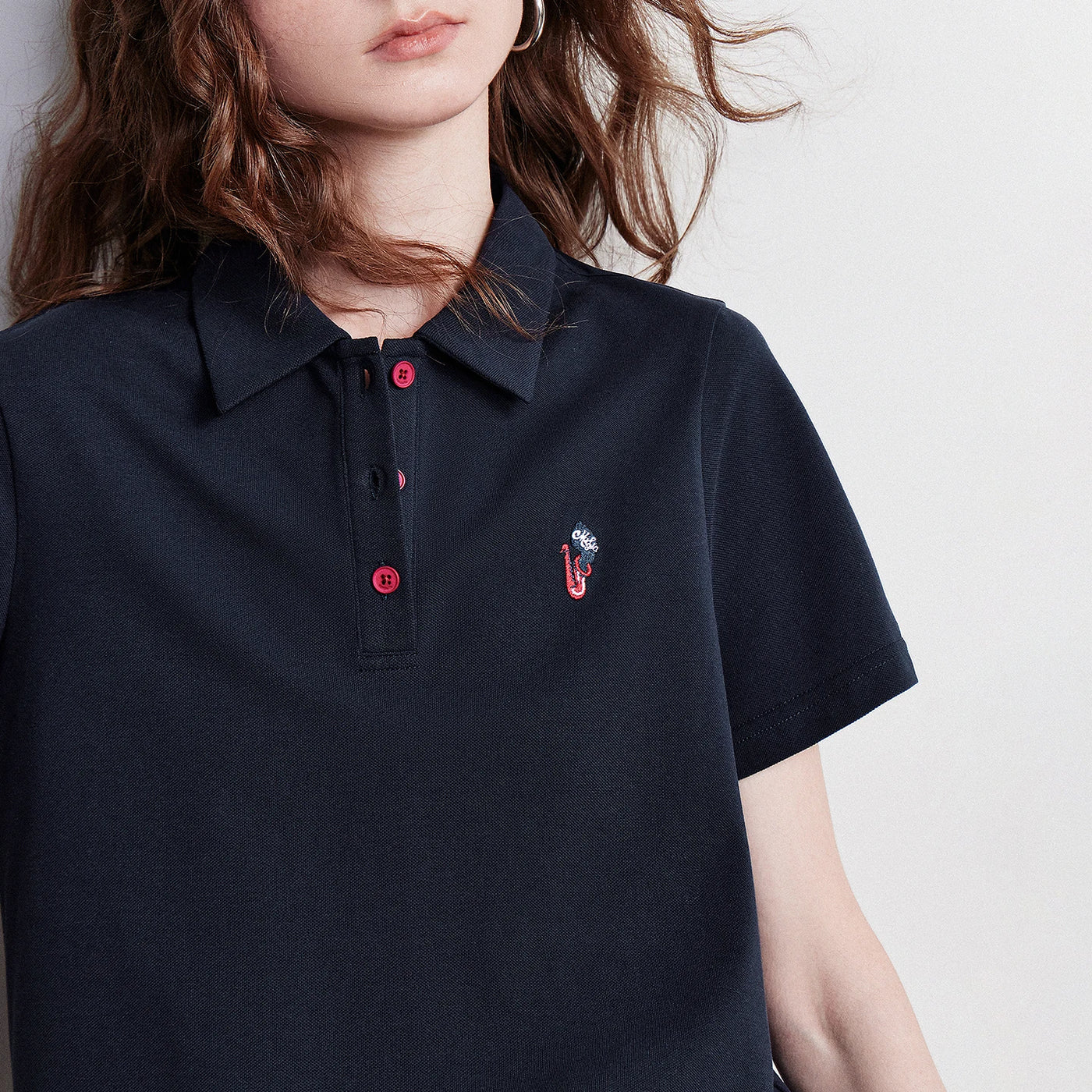 Camiseta Polo Feminina Respirável Manga Curta