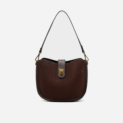 Bolsa Feminina de Couro Legítimo Pequena Formato Shell Vintage para Uso Casual