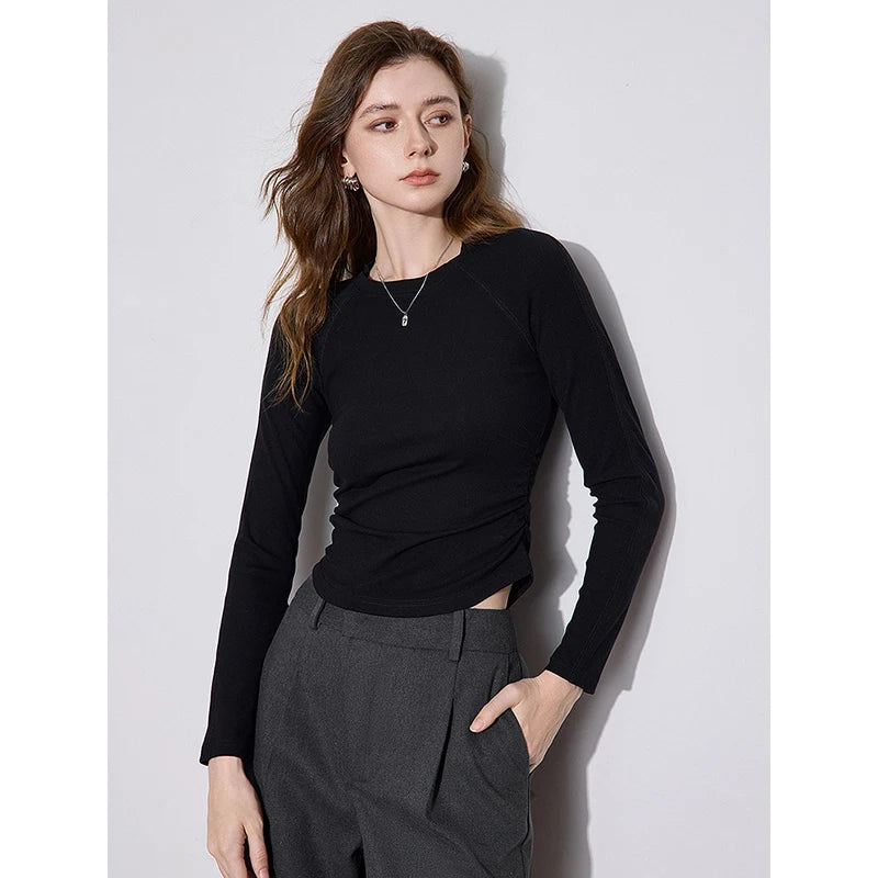 Blusa Feminina Segunda Pele Manga Longa de Alta Elasticidade