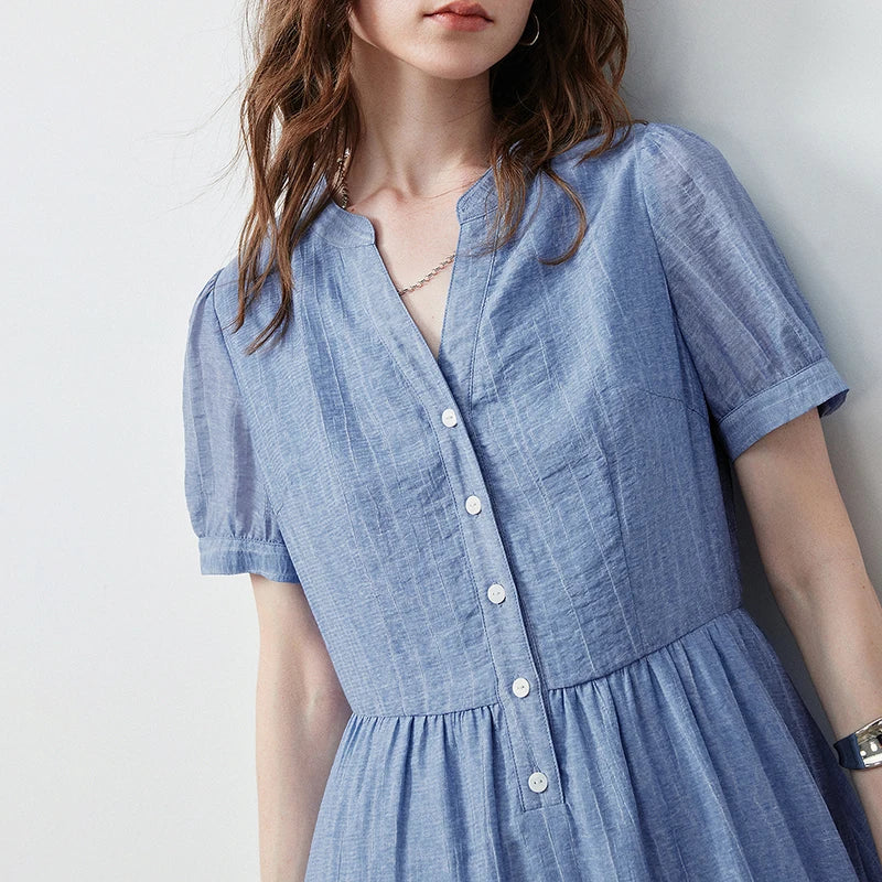 Vestido Midi Tie-Dye com Decote V e Saia em Camadas