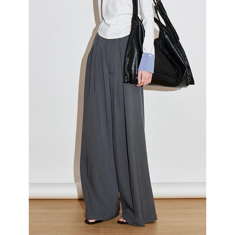 Calça Alfaiataria Feminina Wide Leg com Pregas