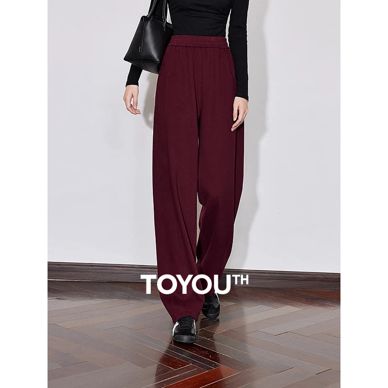 Calça Moletom Feminina Barrel Peluciada com Cós Elástico