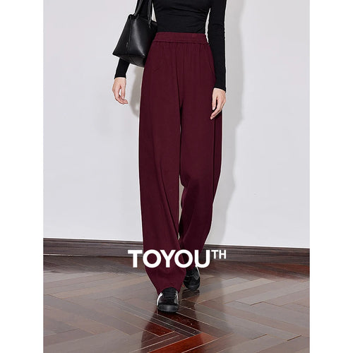 Calça Moletom Feminina Barrel Peluciada com Cós Elástico