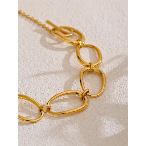 Yhpup Distinctive Stainless Steel Metal Unique High Quality Handmade Polished Chain Necklace Gift 2025 Gold PVD Plated Jewelry