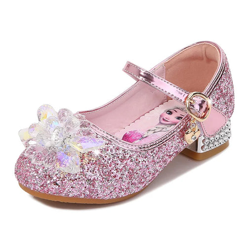 Sapatilha De Cristal Feminina Infantil Frozen Elza Rosa