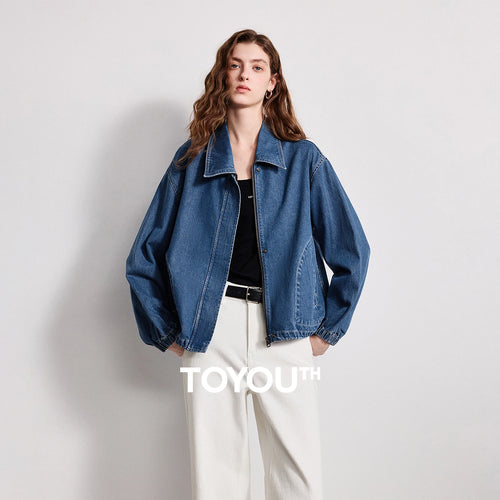Jaqueta Jeans Feminina 100% Algodão com Bolsos