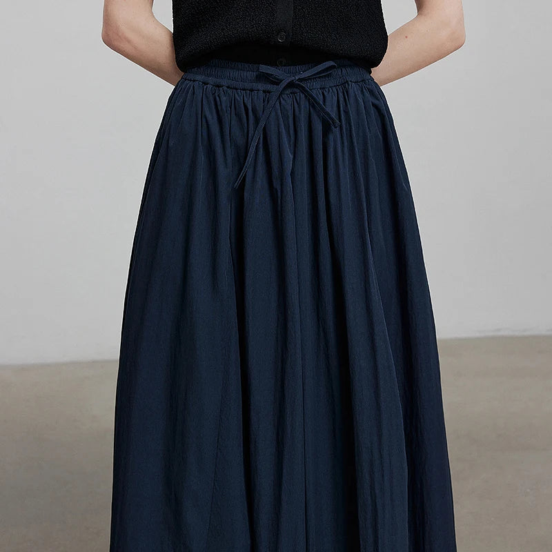 Calça Wide Leg Feminina com Cordão e Cós Elástico