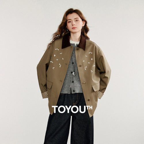Trench Coat Feminino Midi com Recortes Coloridos