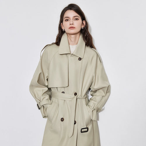 Trench Coat Feminino Midi com Abotoamento Duplo