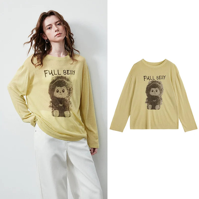 Blusa Feminina de Linho Oversized com Ombro Deslocado