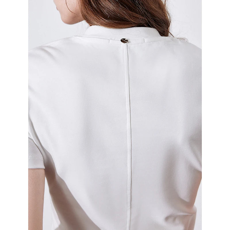 Camiseta Feminina Cropped Slim de Liocel Branca