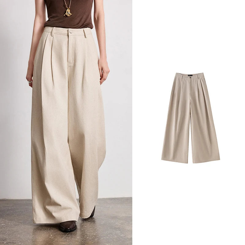 Calça Wide Leg Feminina 100% Algodão com Caimento Solto