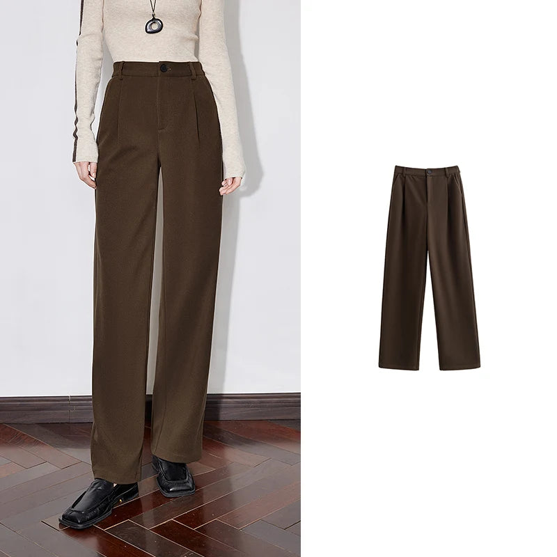 Calça Alfaiataria Feminina Reta Estilo Utilitário