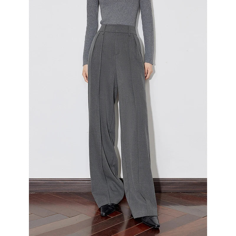 Calça Alfaiataria Feminina Pantalona com Pregas