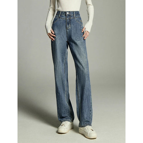 Calça Jeans Feminina Wide Leg com Bordado
