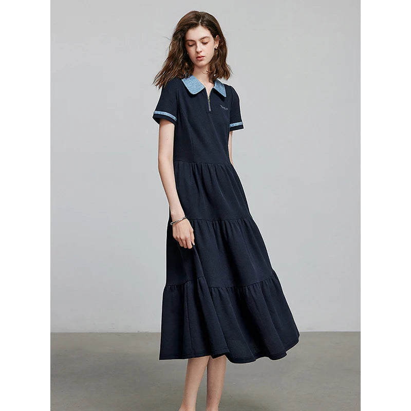 Vestido Chemise Midi com Bordado de Letras