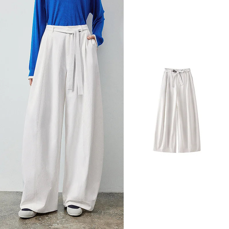 Calça Alfaiataria Feminina Wide Leg com Cinto