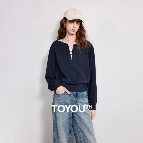Moletom Cropped Feminino Efeito Duas Peças com Cintura Ajustada