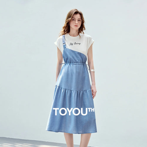 Vestido Curto Efeito Duas Peças com Babados