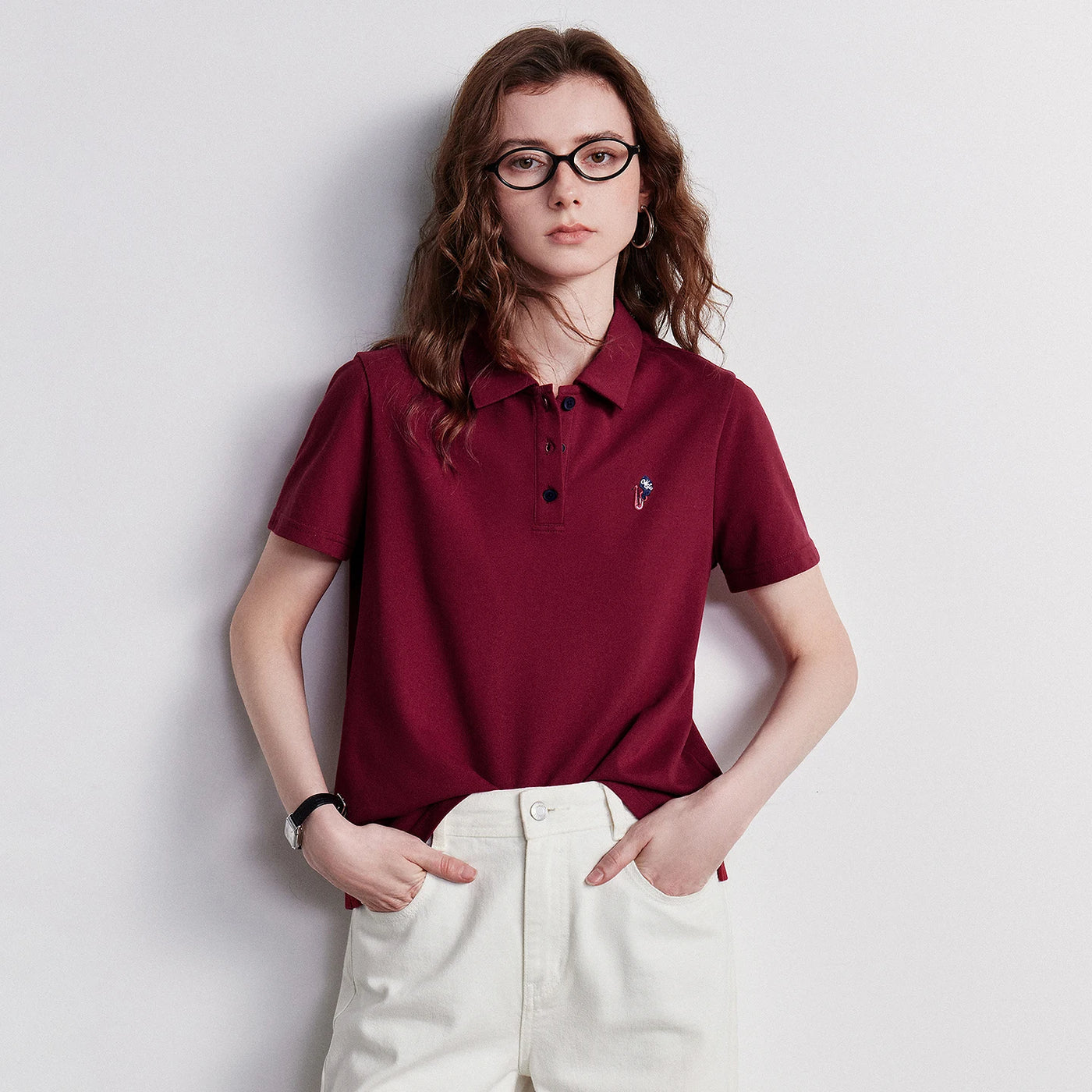 Camiseta Polo Feminina Respirável Manga Curta