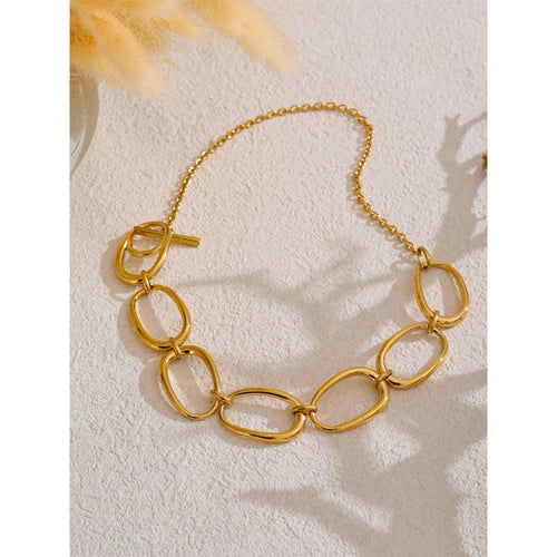 Yhpup Distinctive Stainless Steel Metal Unique High Quality Handmade Polished Chain Necklace Gift 2025 Gold PVD Plated Jewelry
