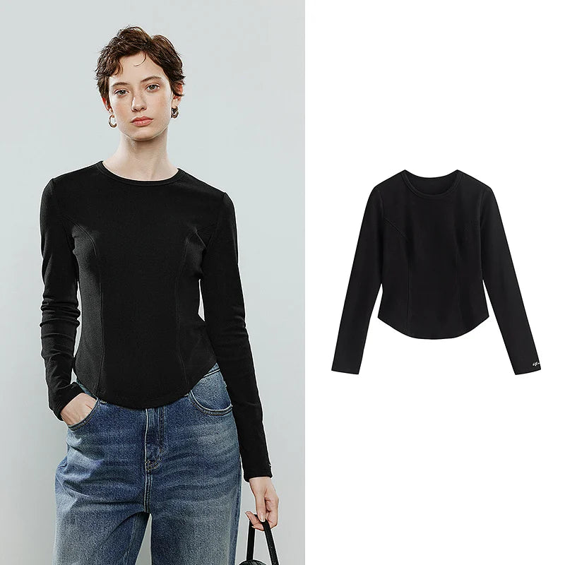 Blusa Feminina Slim de Fleece Manga Longa