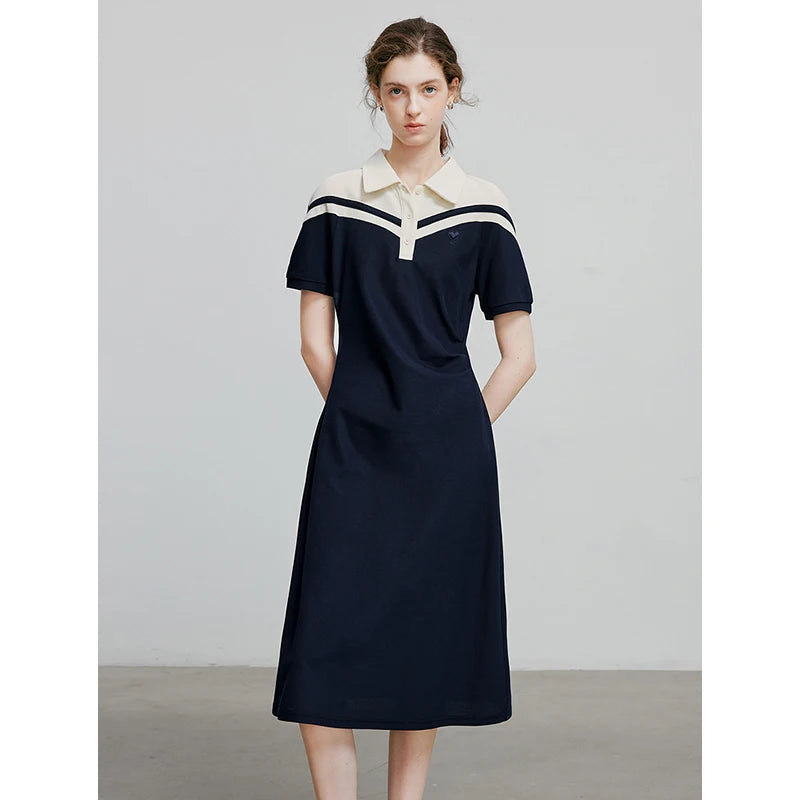 Vestido Chemise Midi com Bordado e Manga Curta