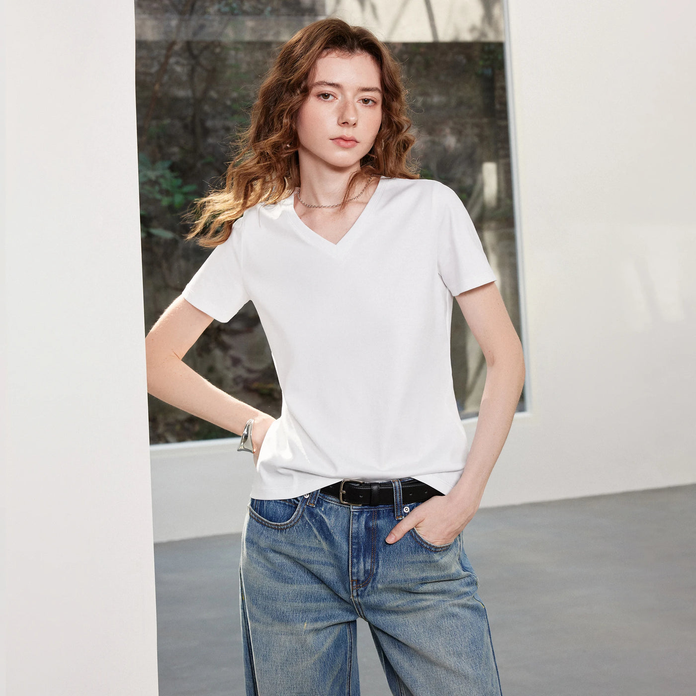 Camiseta Feminina de Algodão com Toque Acetinado
