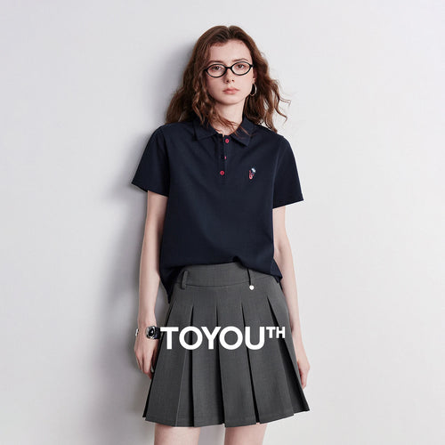 Camiseta Polo Feminina Respirável Manga Curta