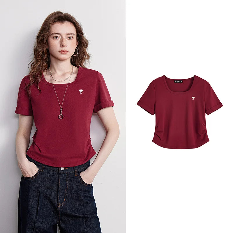 Blusa Feminina Cropped com Decote Quadrado e Cintura Marcada