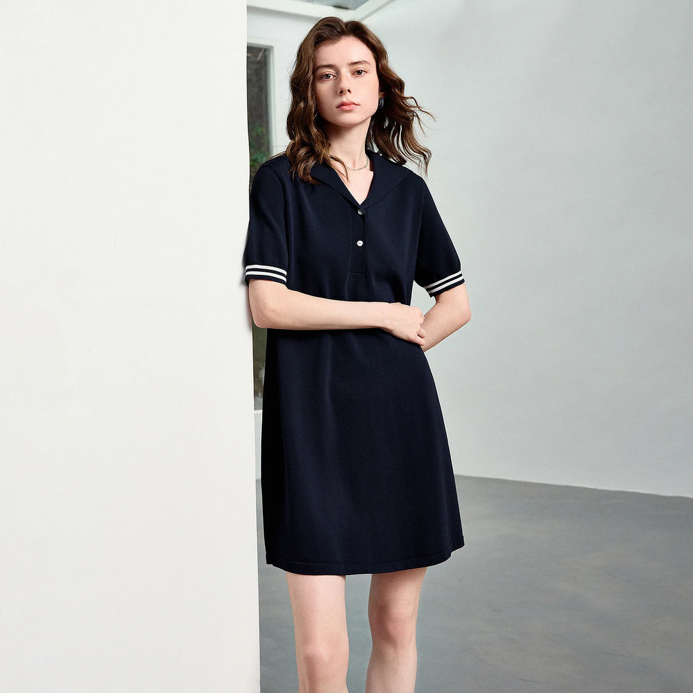 Vestido Marinheiro Curto em Malha