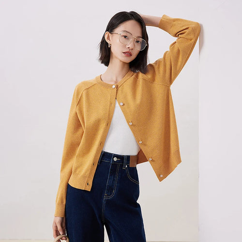 Cardigan Feminino de Algodão com Bordado e Manga Longa