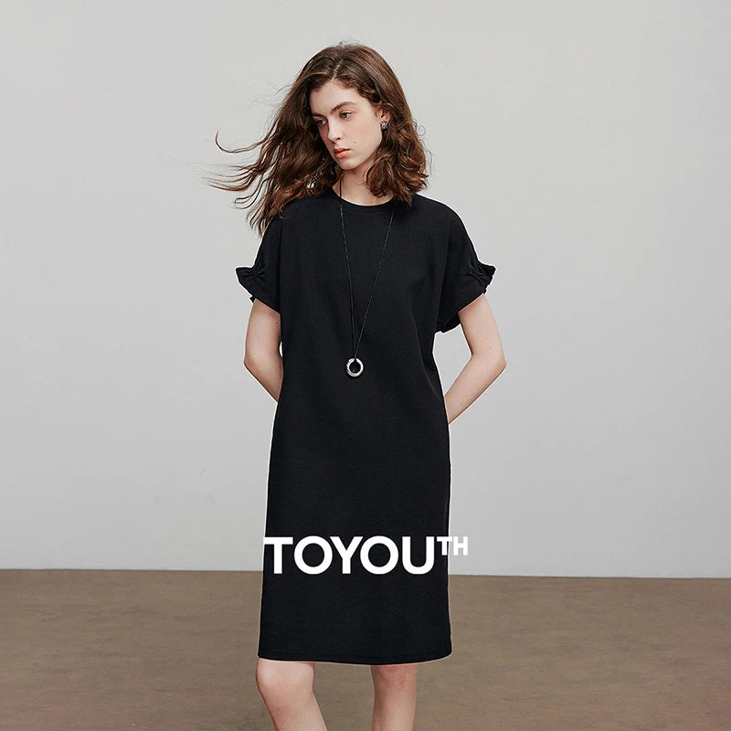 Vestido Curto de Algodão com Bolsos