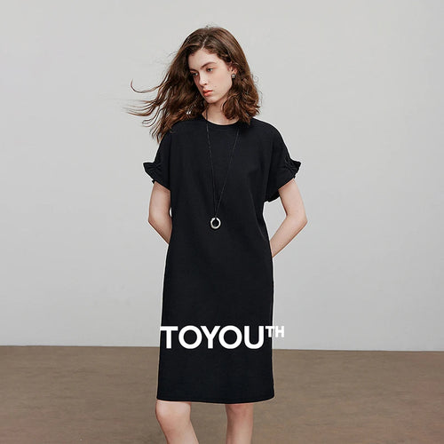 Vestido Curto de Algodão com Bolsos